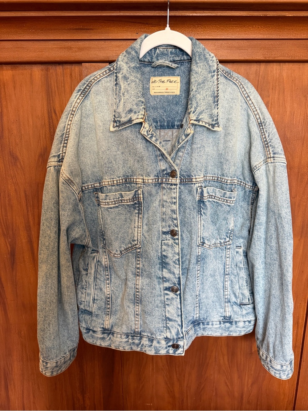 We The Free Light Wash Denim Swing Jacket